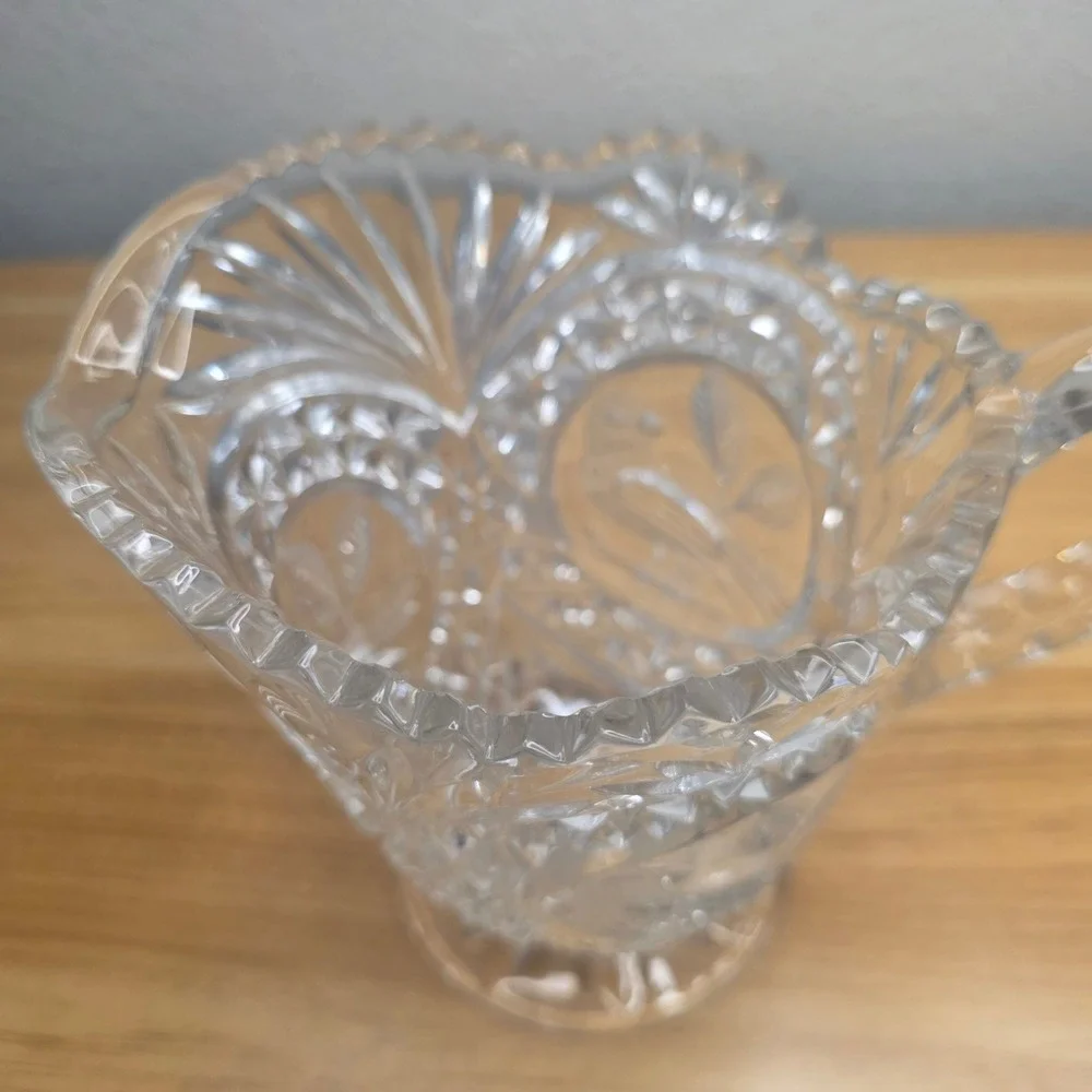 Vintage Hofbauer The Byrdes Collection Lead Cut Crystal Milk Pitcher Germany 6
